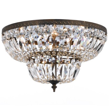 Crystorama 6 Light Clear Spectra English Bronze 724-EB-CL-SAQ